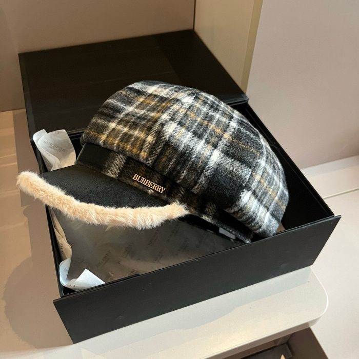 Burberry-style Checkered Newsboy Cap, Painter’s Hat, Head Circumference 57cm